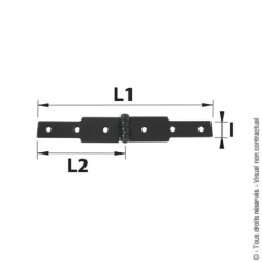 Charnière à congés acier zingué 30x2.5mm 100+100mm