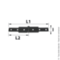 Charnière à congés acier zingué 40x2.5mm 120+120mm