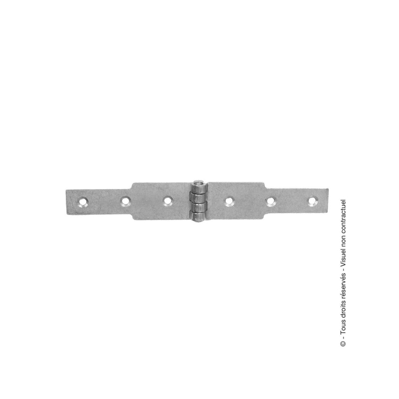 Charnière à congés acier zingué 40x2.5mm 120+120mm