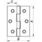 Charnière d'angle inox 89x25mm