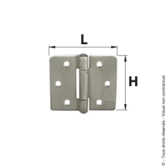 Charnière renforcée inox 65x75mm