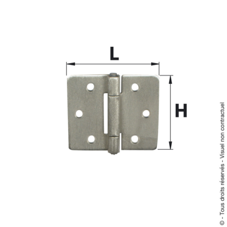 Charnière renforcée inox 65x75mm