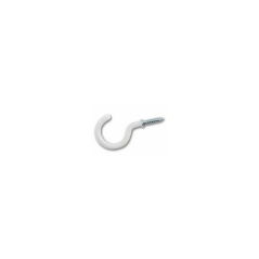 Crochet d'armoire à vis plastifié blanc 2.5x10mm x15