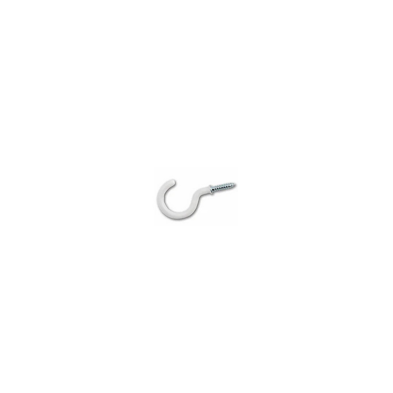 Crochet d'armoire à vis plastifié blanc 3x16mm x9