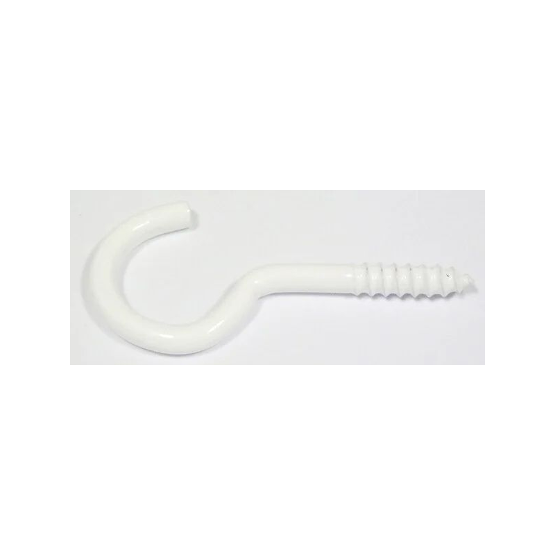 Crochet d'armoire à vis plastifié blanc 2.25x10mm x12
