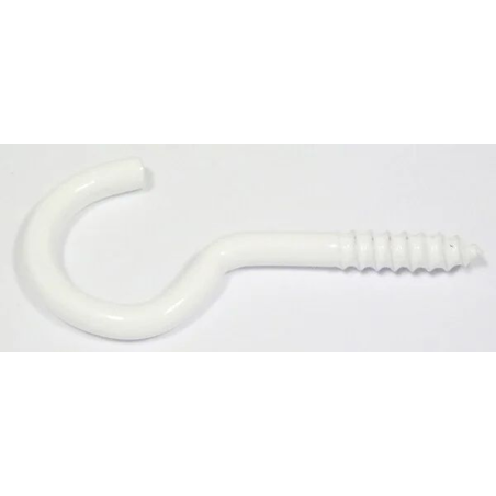 Crochet d'armoire à vis plastifié blanc 2.5x10mm x10