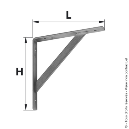 Équerre bâtiment acier zingué noire 300x300mm
