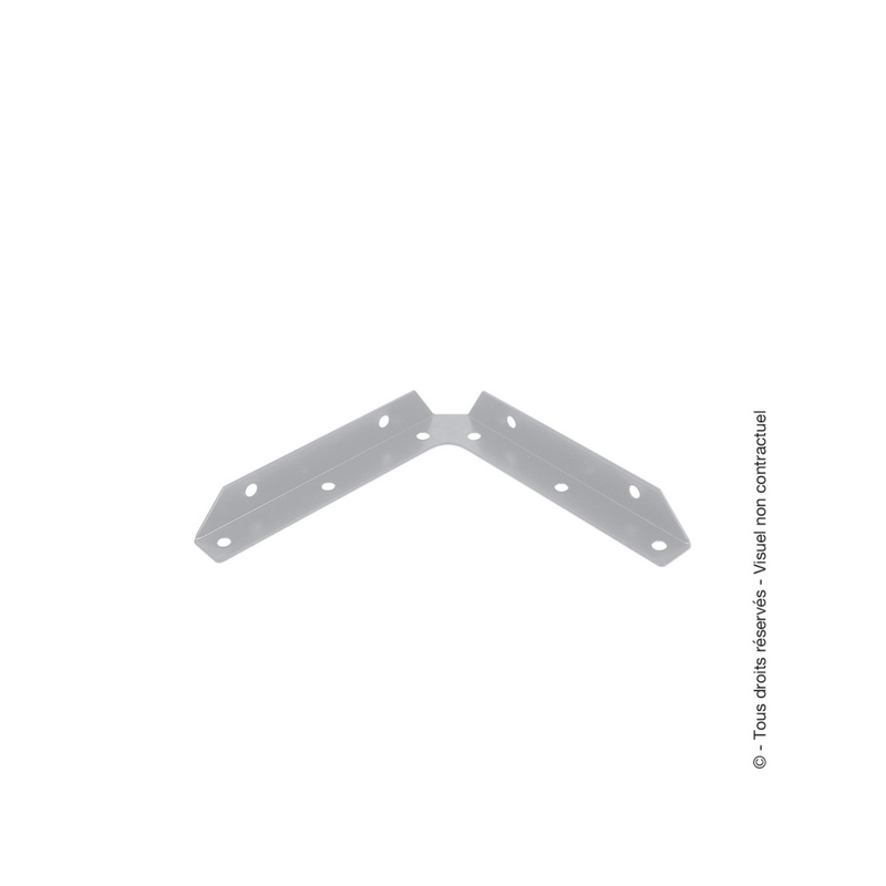 Équerre de cadre acier zingué blanc 200x200mm