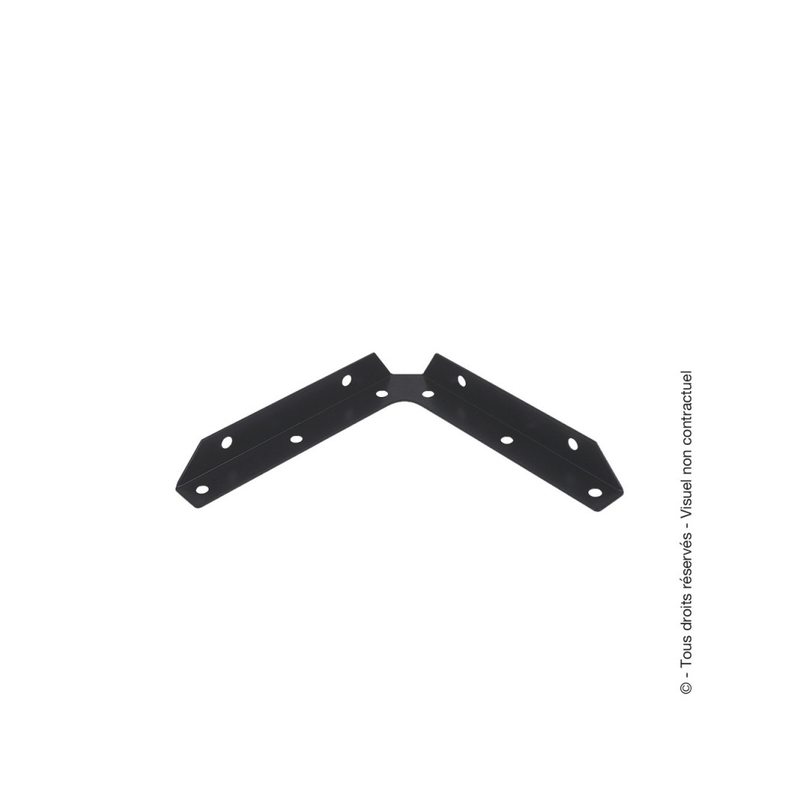 Équerre de cadre acier zingué noire 160x160x2mm