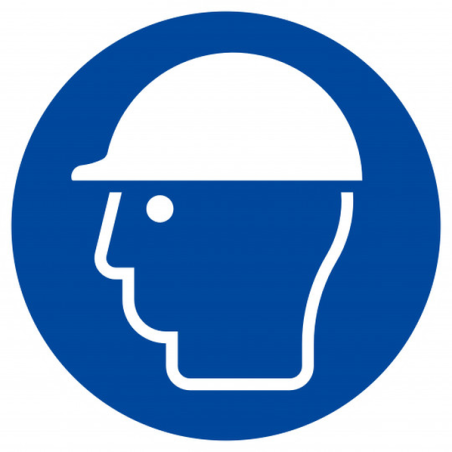 Panneau casque de protection obligatoire 42cm