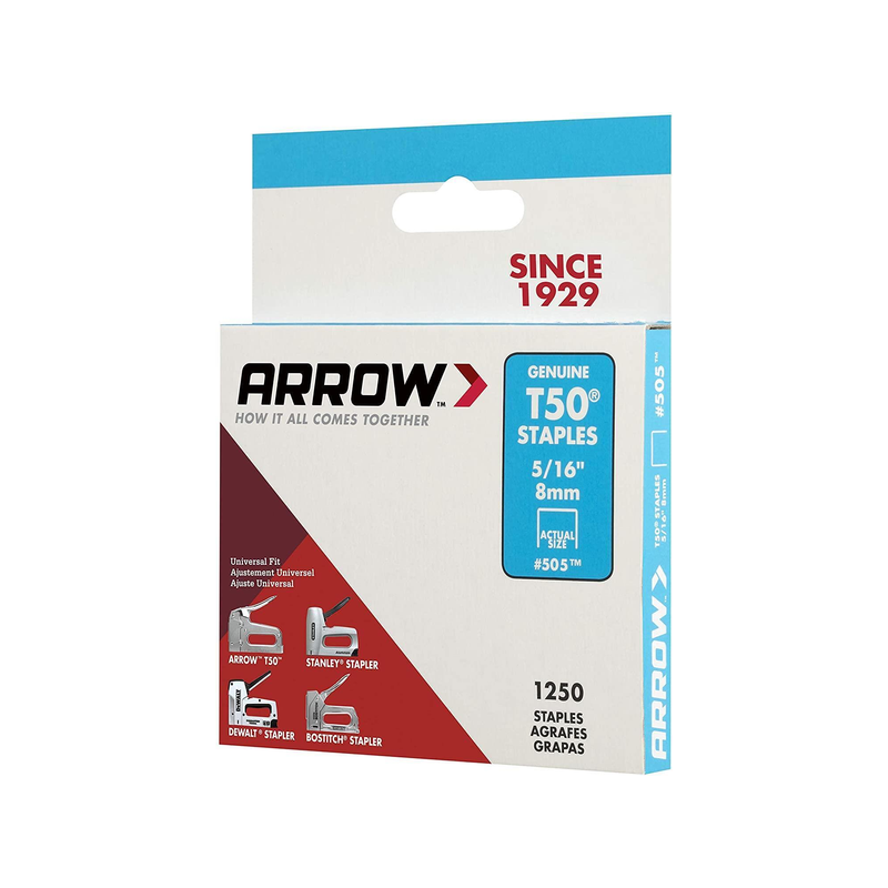 Agrafes 8mm x1250 pour agrafeuse arrow t50