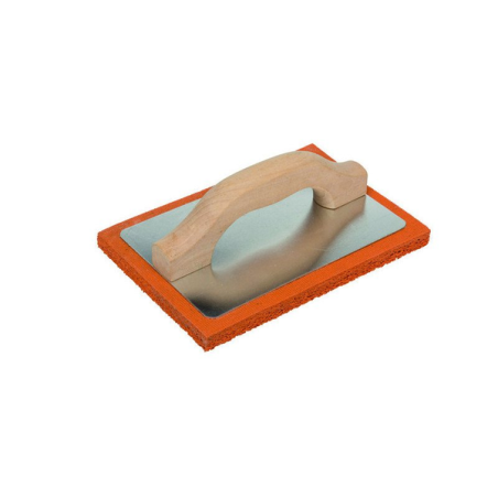 Taloche rectangulaire lissoir mousse orange 14x21cm manche FSC