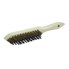 Brosse métalique souple 28cm fils de 28mm 4 rangs