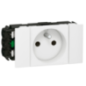 Prise de courant pour goulotte Mosaic 2p+t 2 modules blanc