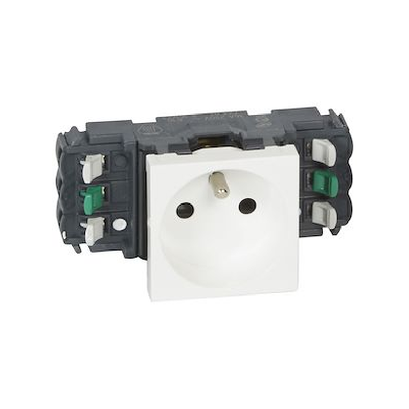 Prise de courant pour goulotte DLP 2p+t borne auto