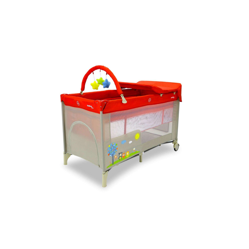 Lit de voyage + matelas + arche jouet