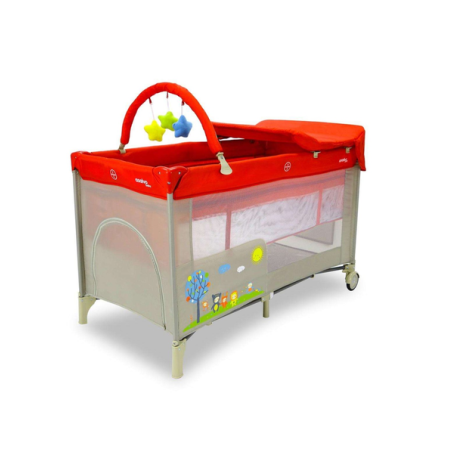 Lit de voyage + matelas + arche jouet