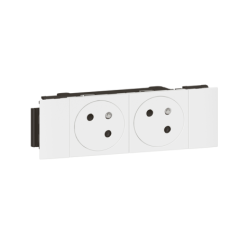 Prise de courant pour goulotte Mosaic 2x 2p+t 4 modules blanc