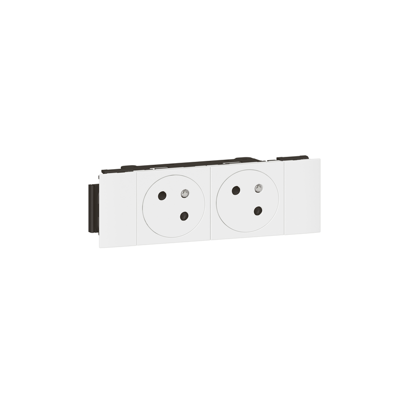 Prise de courant pour goulotte Mosaic 2x 2p+t 4 modules blanc