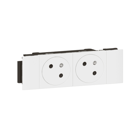 Prise de courant pour goulotte Mosaic 2x 2p+t 4 modules blanc