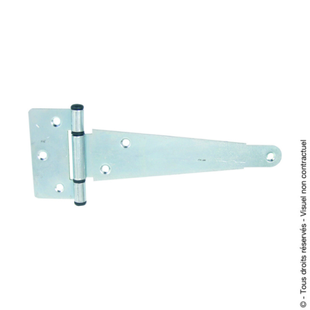 Penture anglaise acier zingué blanc 39cm 3+5 trous