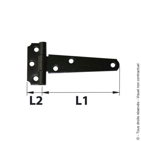 Penture anglaise legere acier zingué blanc 75mm
