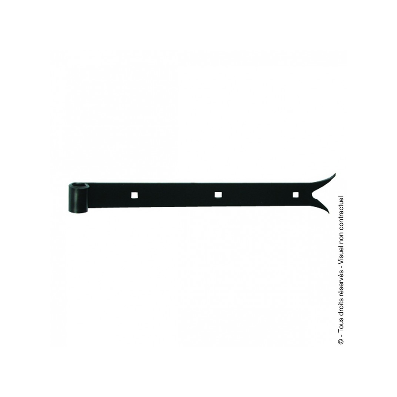 Penture droite queue de carpe acier zingué 40cm noir