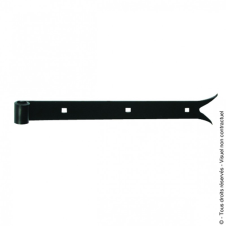 Penture droite queue de carpe acier zingué 40cm noir