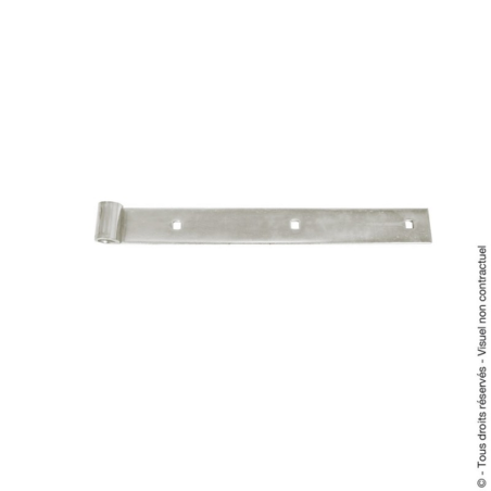 Penture droite forte acier zingué blanc D.14mm 50cm