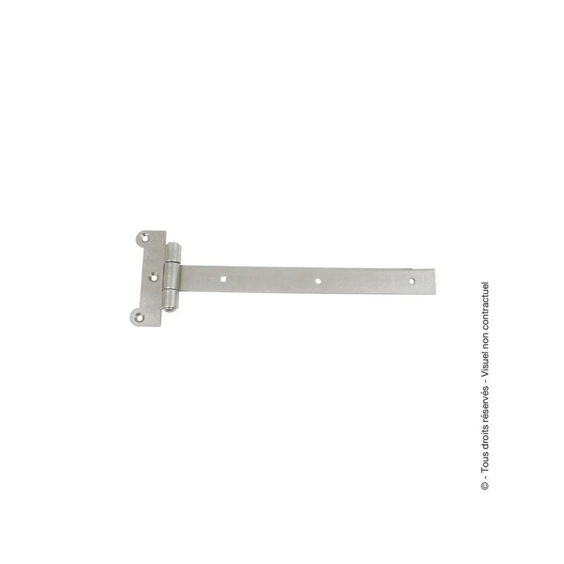 Penture type F fs acier zingué blanc 30x500mm 5 trous