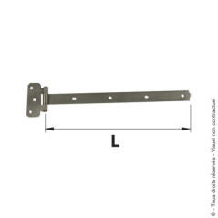 Penture type F fs inox 30x500mm 8 trous
