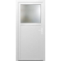 Porte de service + vitre sur 1/3 pvc 208x86cm poussant gauche
