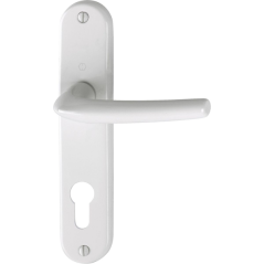 Poignee de porte à clé I alu. blanc