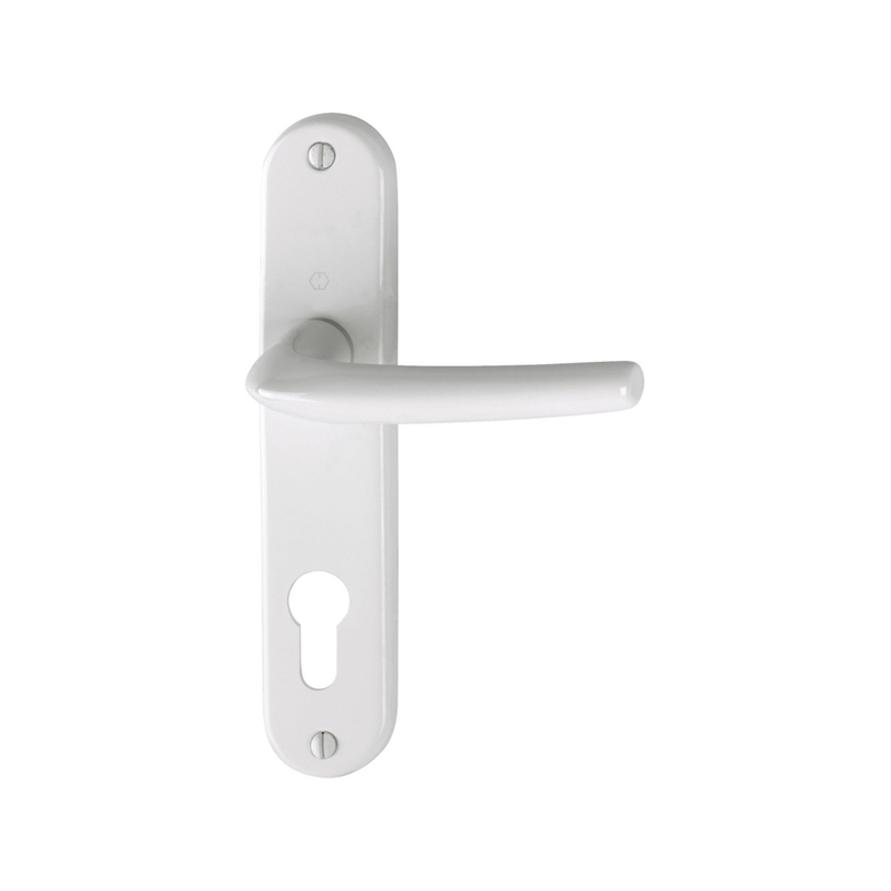 Poignee de porte à clé I alu. blanc