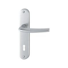 Poignee de porte à clé L alu. argent
