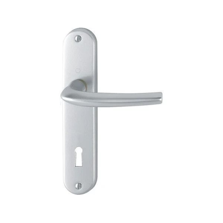Poignee de porte à clé L alu. argent
