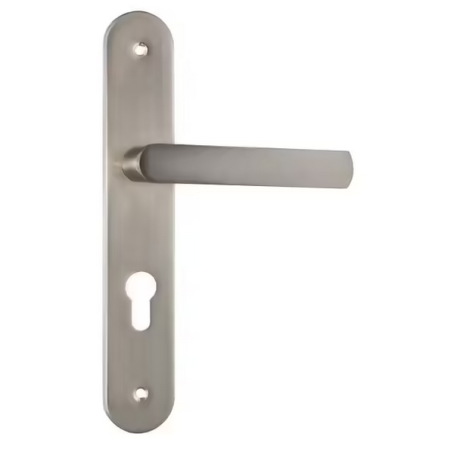Poignee de porte à clé L maya acier alu.