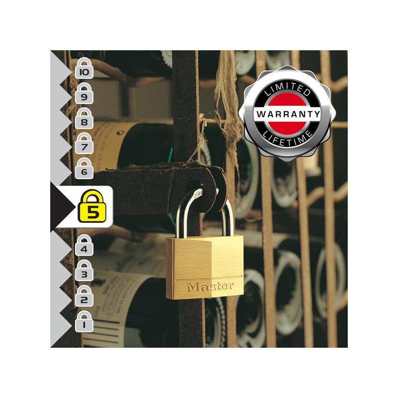 Cadenas laiton 40mm anse acier cémenté
