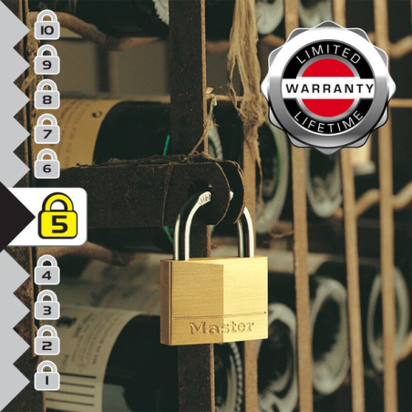 Cadenas laiton 40mm anse acier cémenté