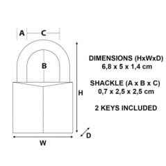 Cadenas laiton massif 50mm