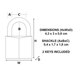 Cadenas laiton 30mm anse acier