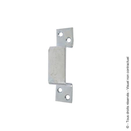 Gâche de verrou pour pêne rectangulaire 55mm acier zingué blanc
