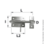 Verrou de box poire acier zingué blanc D.12mm 116x80x60mm