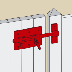 Verrou de box porte cadenas acier zingué blanc D.12mm 116x80x68mm