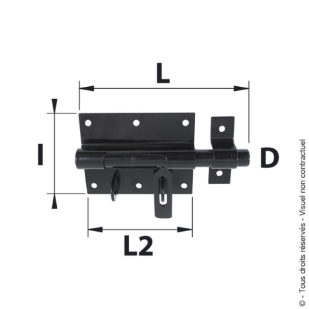 Verrou de box porte cadenas acier zingué blanc D.12mm 116x80x68mm