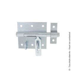 Verrou de box porte cadenas acier zingué blanc D.12mm 116x80x68mm