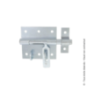 Verrou de box porte cadenas acier zingué blanc D.14mm 130x90x73mm