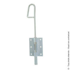 Verrou à douille 14x398mm acier zingué blanc