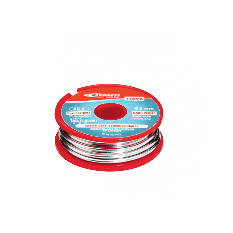 Bobine 97% étain sans plomb D.2mm 80g