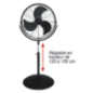 Ventilateur sur pied pro h.120-150cm 3 vitesses